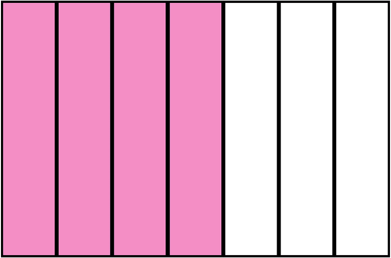 Purple Rectangle Fraction 4:7