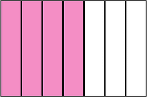 Purple Rectangle Fraction 4:7