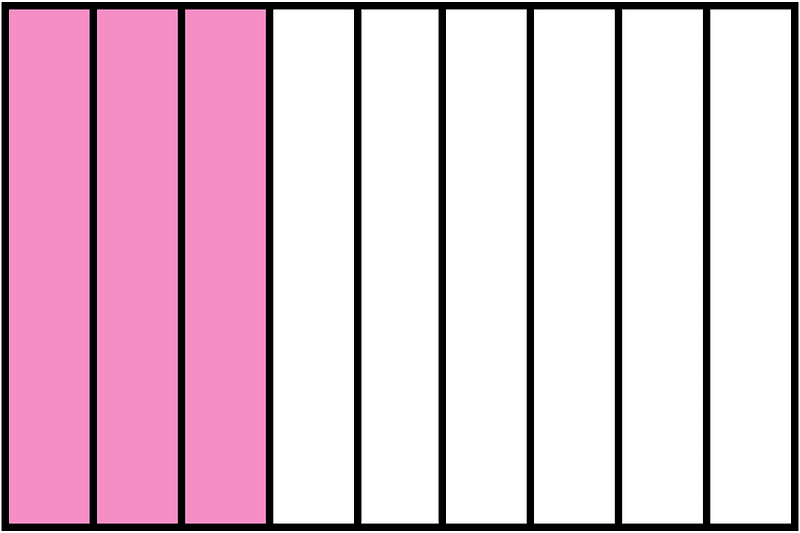 Purple Rectangle Fraction 3:9