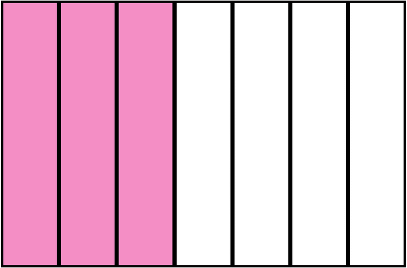 Purple Rectangle Fraction 3:7