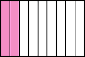 Purple Rectangle Fraction 2:9