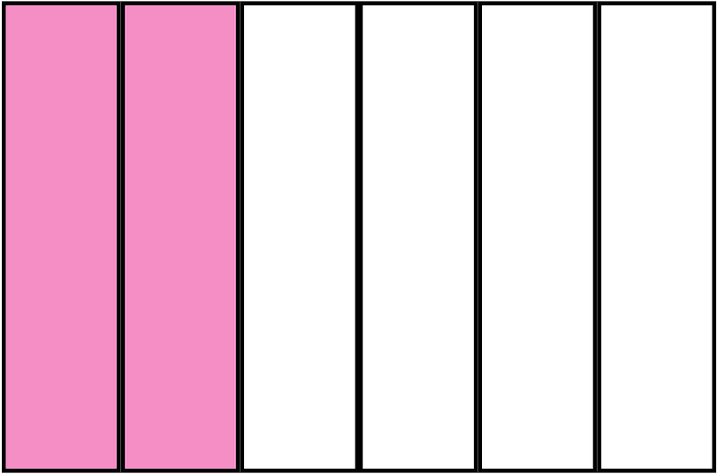 Purple Rectangle Fraction 2:6
