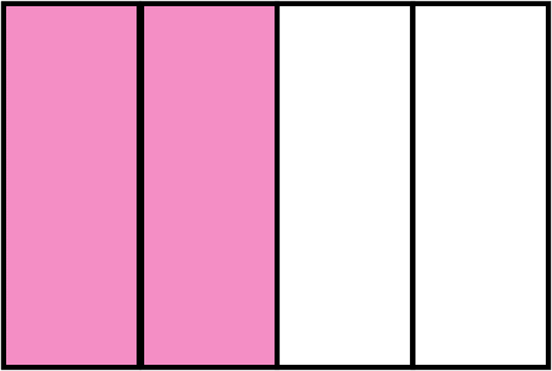 Purple Rectangle Fraction 2:4