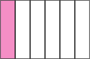 Purple Rectangle Fraction 1:6