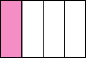 Purple Rectangle Fraction 1:4