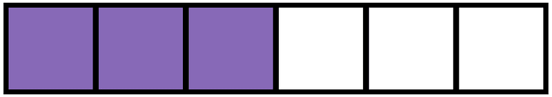 Violet Rectangle Fraction 3:6