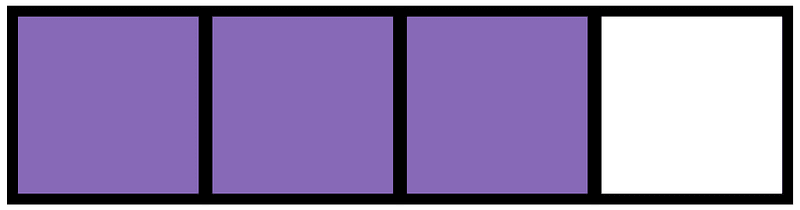 Violet Rectangle Fraction 3:4
