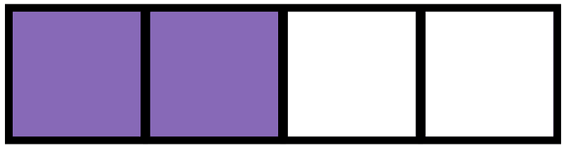 Violet Rectangle Fraction 2:4