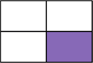 Violet Rectangle Fraction 1:4
