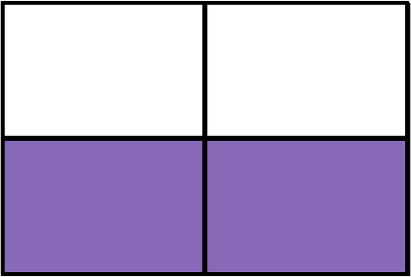 Violet Rectangle Fraction 2:4