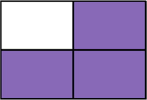 Violet Rectangle Fraction 3:4