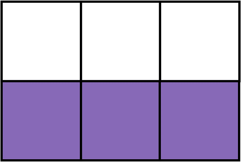 Violet Rectangle Fraction 3:6