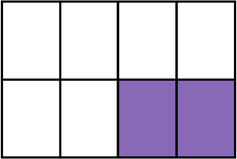 Violet Rectangle Fraction 2:8