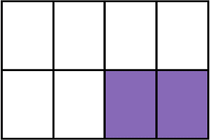 Violet Rectangle Fraction 2:8