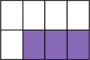 Violet Rectangle Fraction 3:8