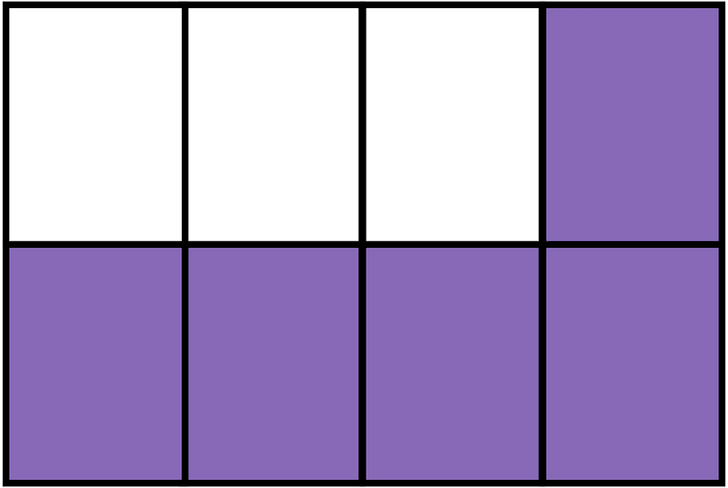 Violet Rectangle Fraction 5:8