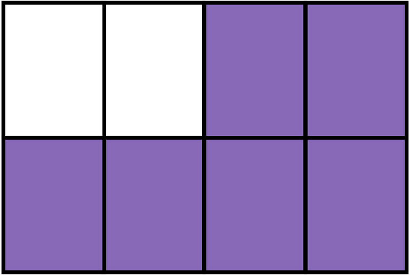 Violet Rectangle Fraction 6:8