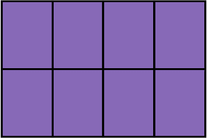 Violet Rectangle Fraction 8:8
