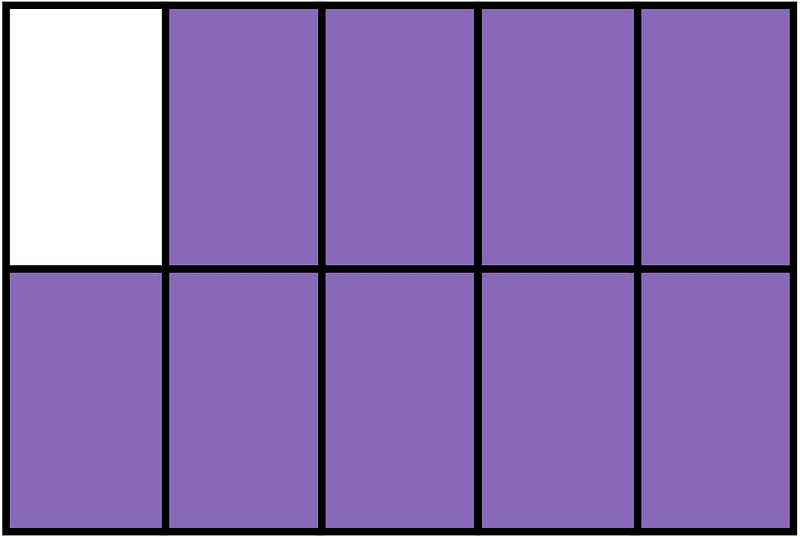 Violet Rectangle Fraction 9:10