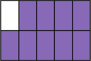 Violet Rectangle Fraction 9:10