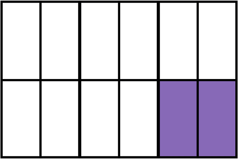 Violet Rectangle Fraction 2:12