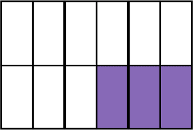 Violet Rectangle Fraction 3:12