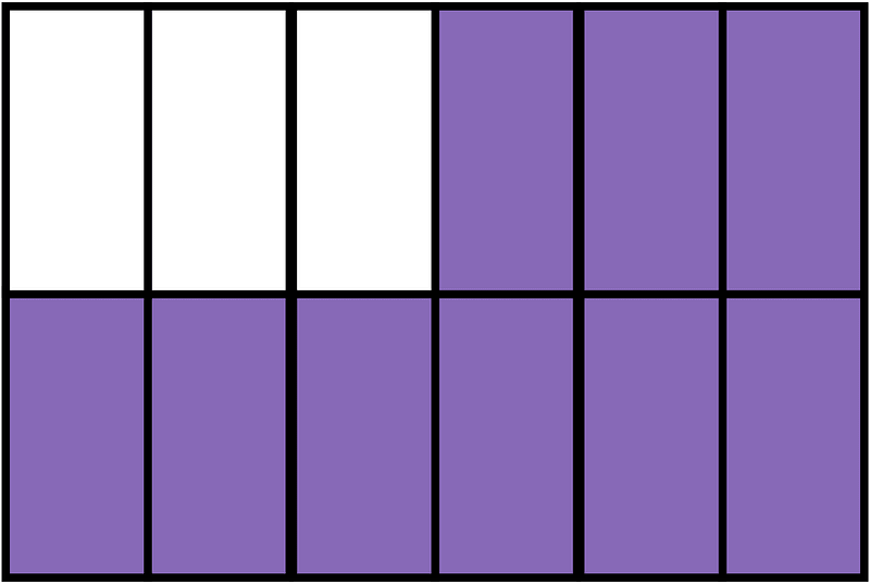 Violet Rectangle Fraction 9:12