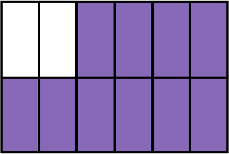 Violet Rectangle Fraction 10:12