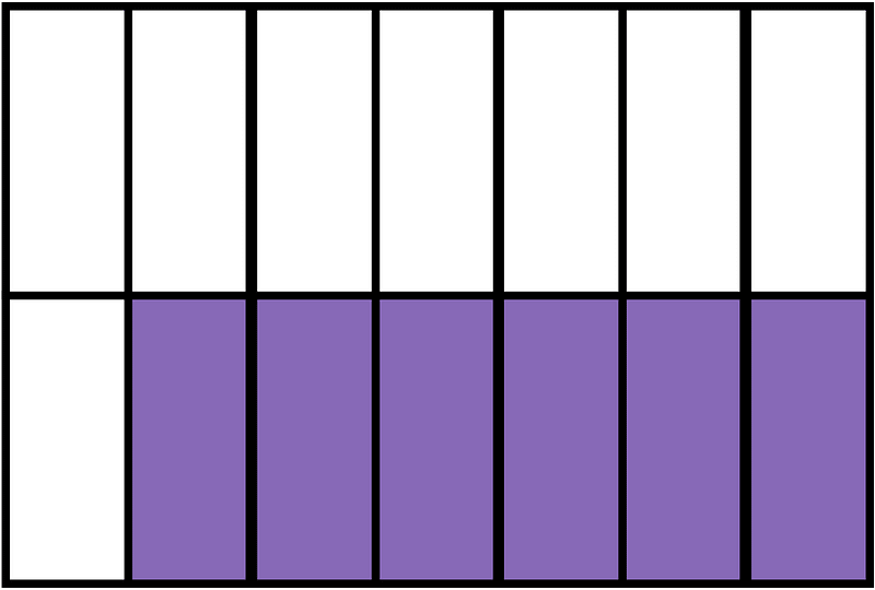 Violet Rectangle Fraction 6:14