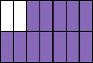 Violet Rectangle Fraction 12:14