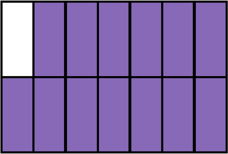 Violet Rectangle Fraction 13:14