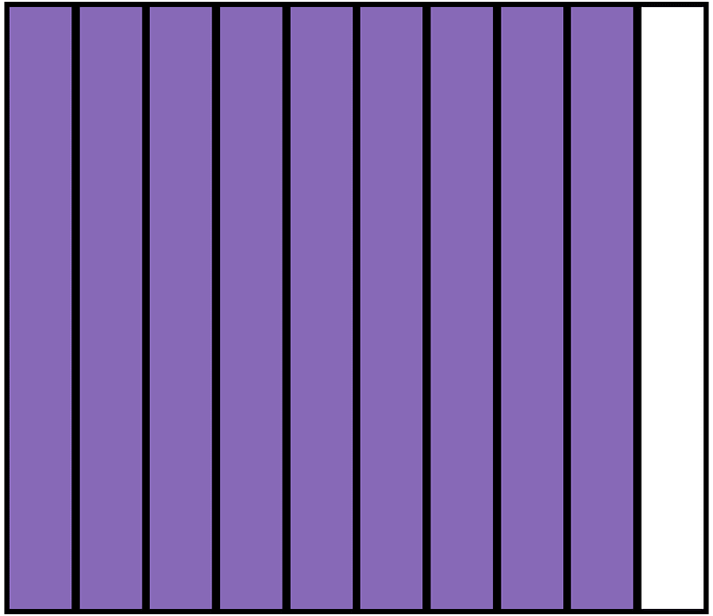 Violet Rectangle Fraction 9:10