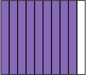 Violet Rectangle Fraction 9:10