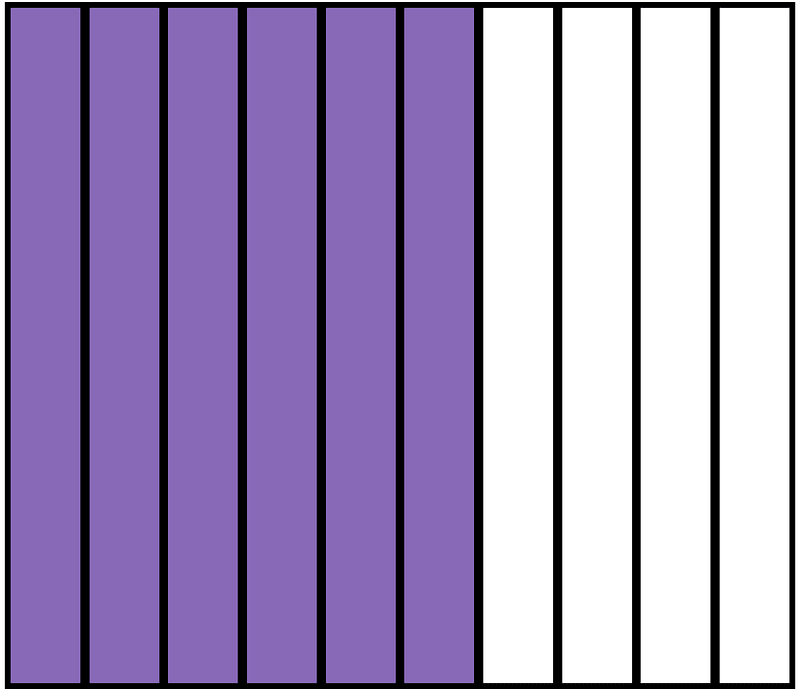 Violet Rectangle Fraction 6:10