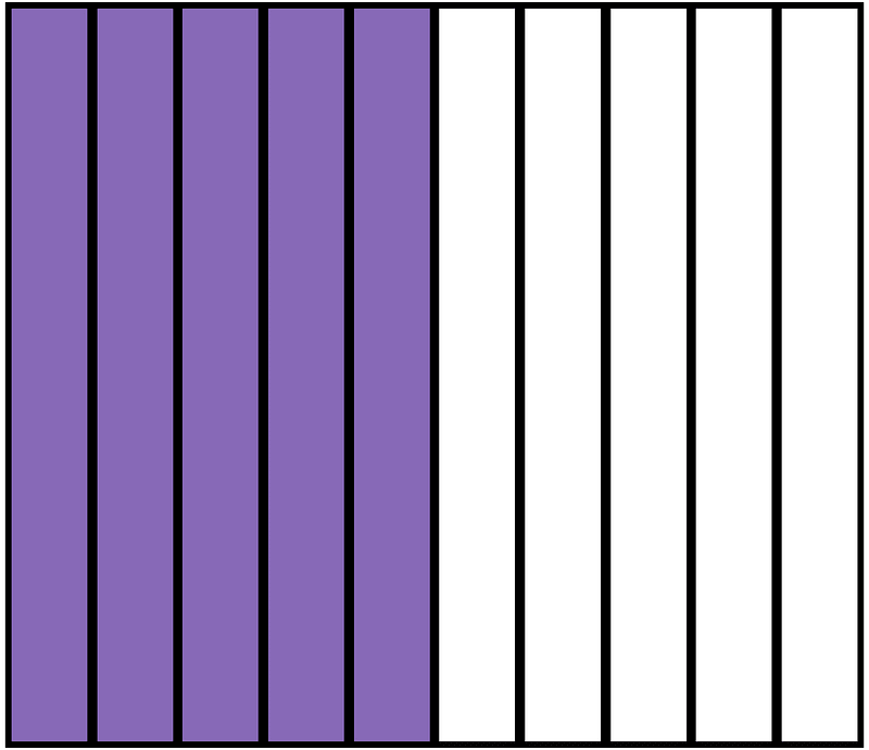 Violet Rectangle Fraction 5:10