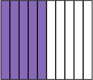Violet Rectangle Fraction 5:10