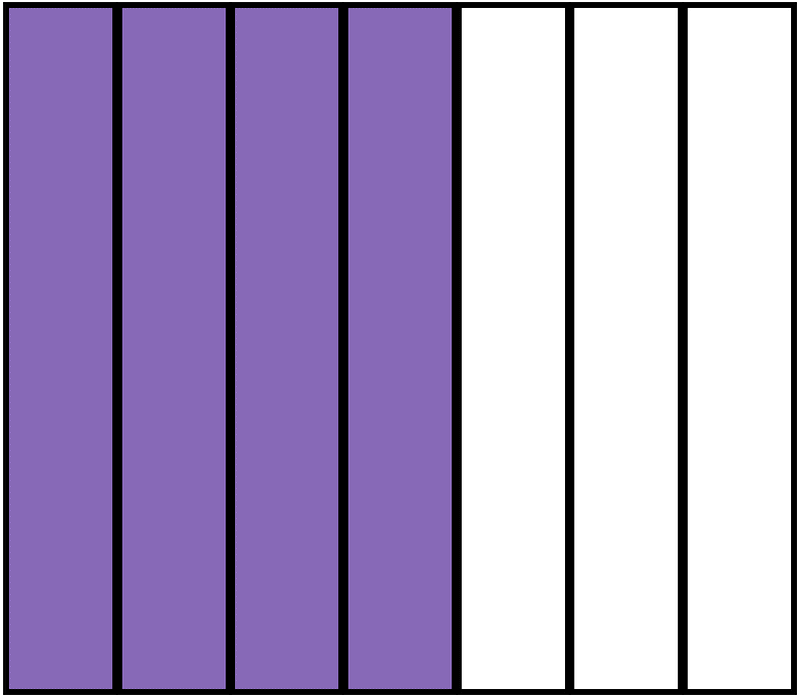Violet Rectangle Fraction 4:7
