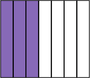 Violet Rectangle Fraction 3:7
