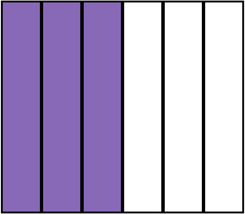 Violet Rectangle Fraction 3:6
