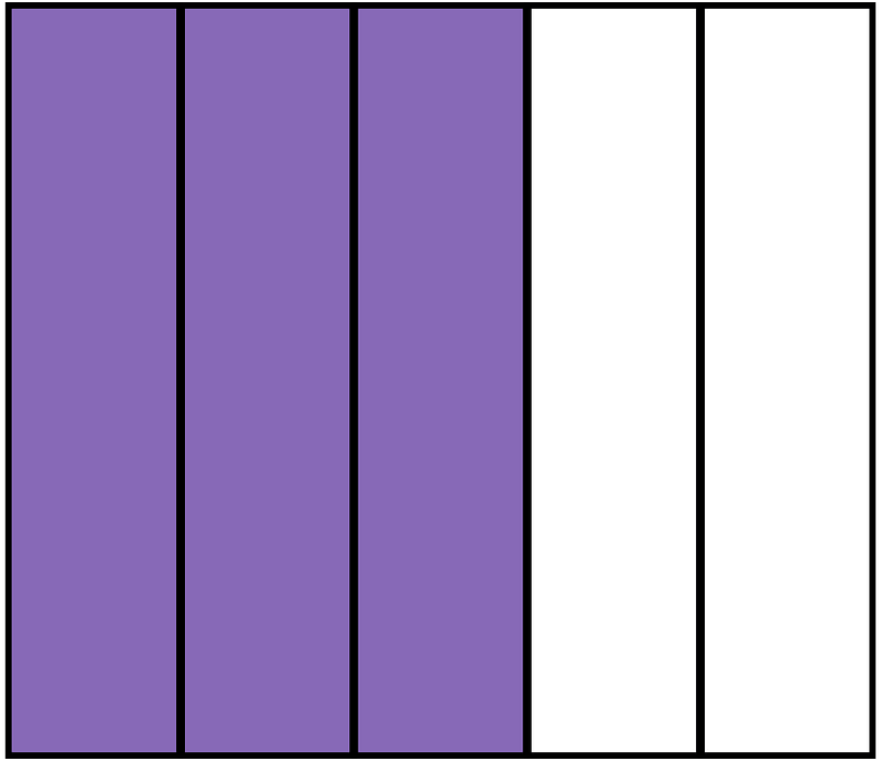 Violet Rectangle Fraction 3:5