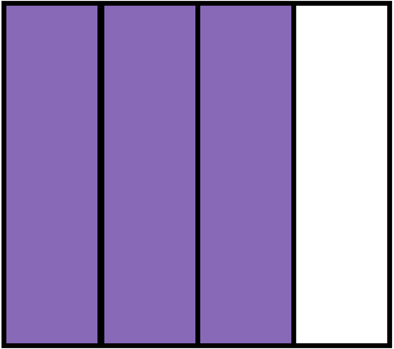 Violet Rectangle Fraction 3:4