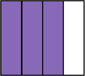 Violet Rectangle Fraction 3:4