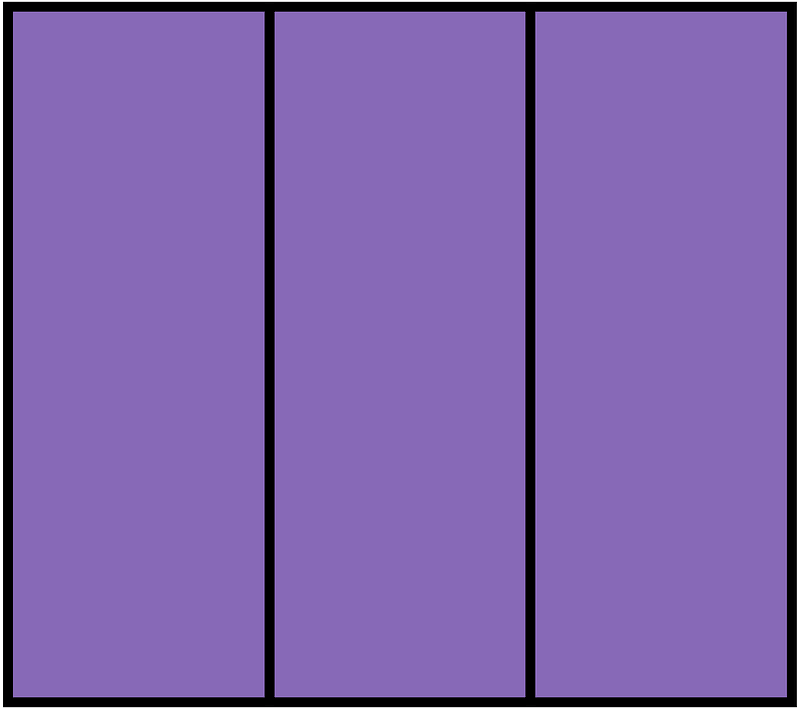 Violet Rectangle Fraction 3:3