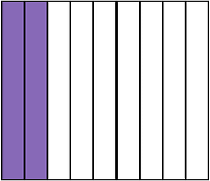 Violet Rectangle Fraction 2:9