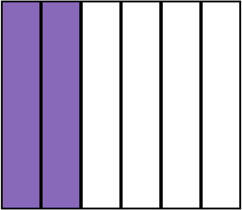 Violet Rectangle Fraction 2:6