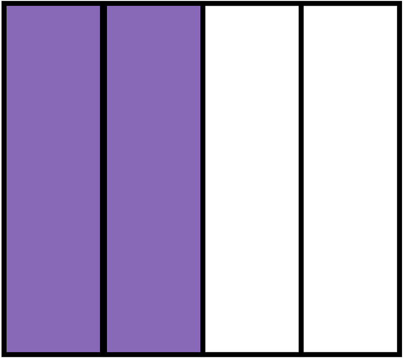 Violet Rectangle Fraction 2:4