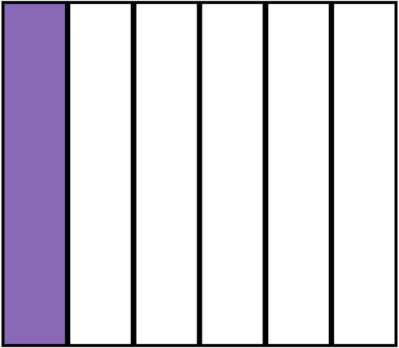 Violet Rectangle Fraction 1:6