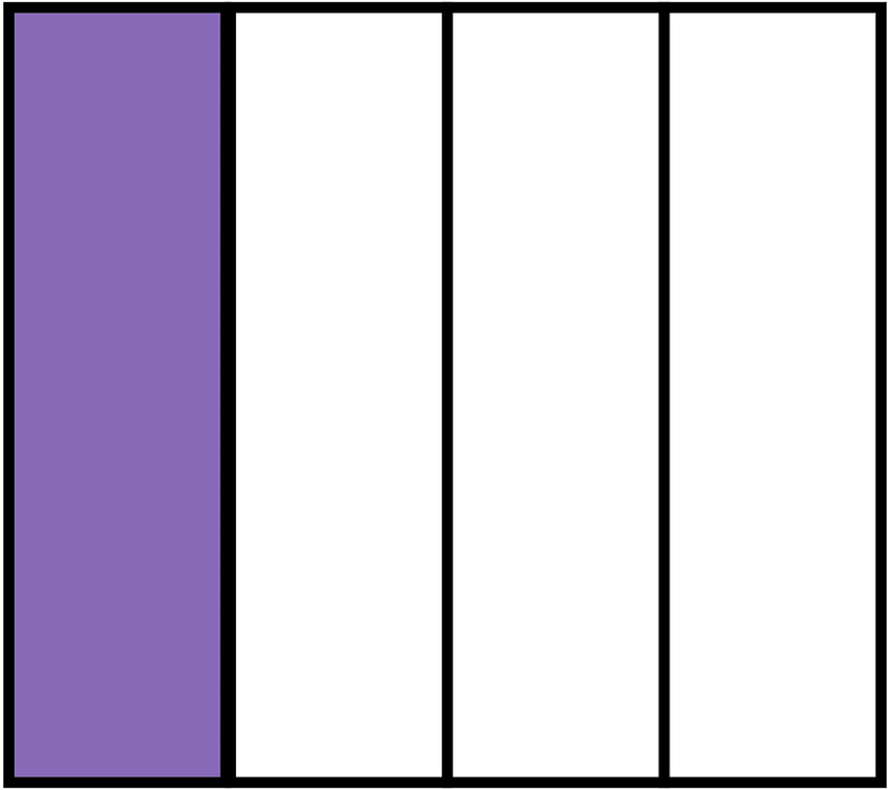 Violet Rectangle Fraction 1:4