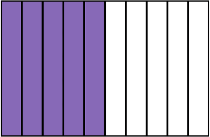Violet Rectangle Fraction 5:10