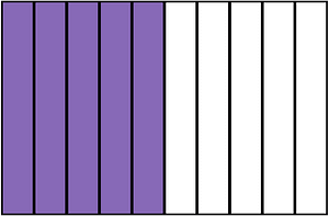 Violet Rectangle Fraction 5:10